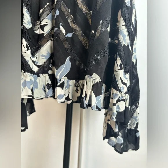 Intimately Free People Black Floral Lace‎ Voile Goth Trapeze Slip Dress Tunic XS - Picture 7 of 7